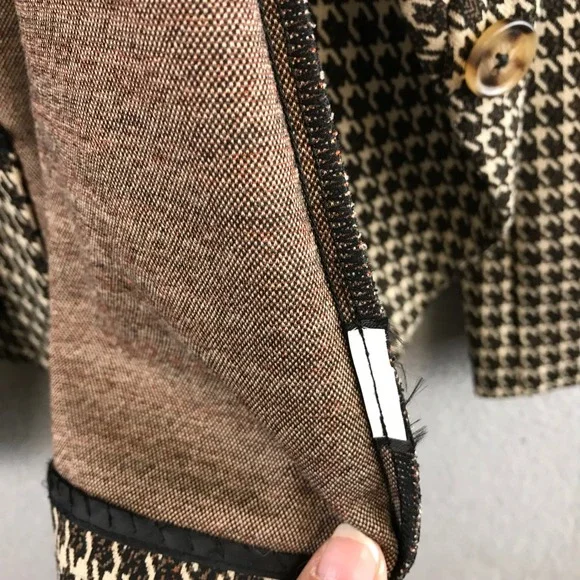 LIVERPOOL LOS ANGELES Womens Houndstooth Blazer Jacket Size S Button Brown - Picture 5 of 10